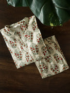 Tanvi-Off white floral - Colourful cotton everyday COMFY wear and office wear coord sets for women- Label Zivara