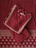 ABINAYA - WINE FLORAL - OFFICE WEARS - JAIPUR COTTON - SALWAR SUIT WITH DUPATTA - LABEL ZIVARA