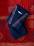 JANANI-MIRROR WORK BLUE   - OFFICE WEARS- HANDLOOM COTTON- SALWAR SUIT WITH DUPATTA - LABEL ZIVARA