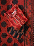 JANANI-Ajrakh black   - OFFICE WEARS- HANDLOOM COTTON- SALWAR SUIT WITH DUPATTA - LABEL ZIVARA