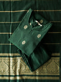 SAMYUKTHA - BOTTLE GREEN- OFFICE WEARS-Jacquard fabric- SALWAR SUIT WITH DUPATTA - LABEL ZIVARA