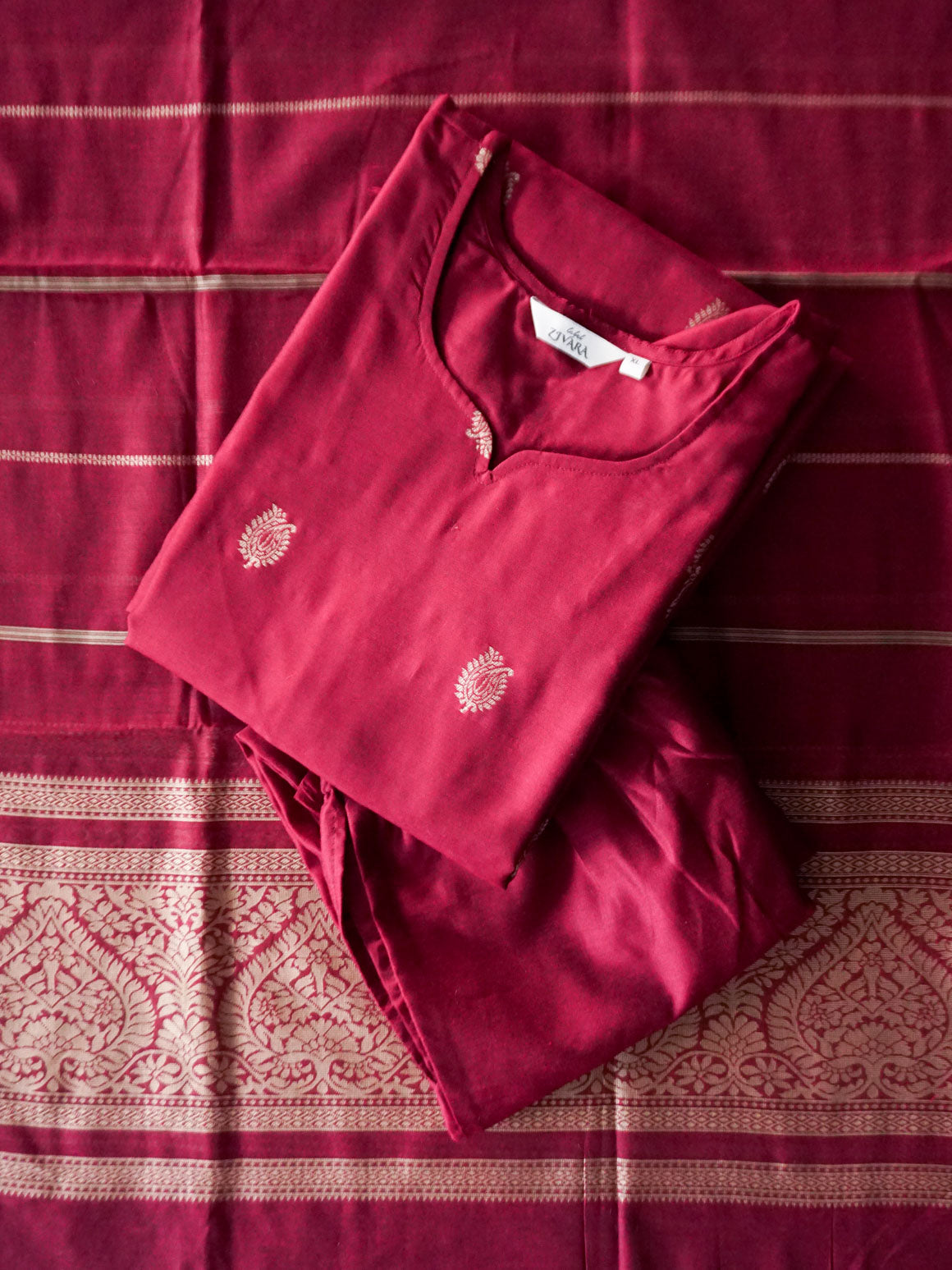 SAMYUKTHA - DARK PINK - OFFICE WEARS-Jacquard fabric- SALWAR SUIT WITH DUPATTA - LABEL ZIVARA