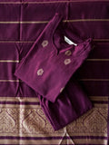 SAMYUKTHA - ROYAL PURPLE- OFFICE WEARS-Jacquard fabric- SALWAR SUIT WITH DUPATTA - LABEL ZIVARA
