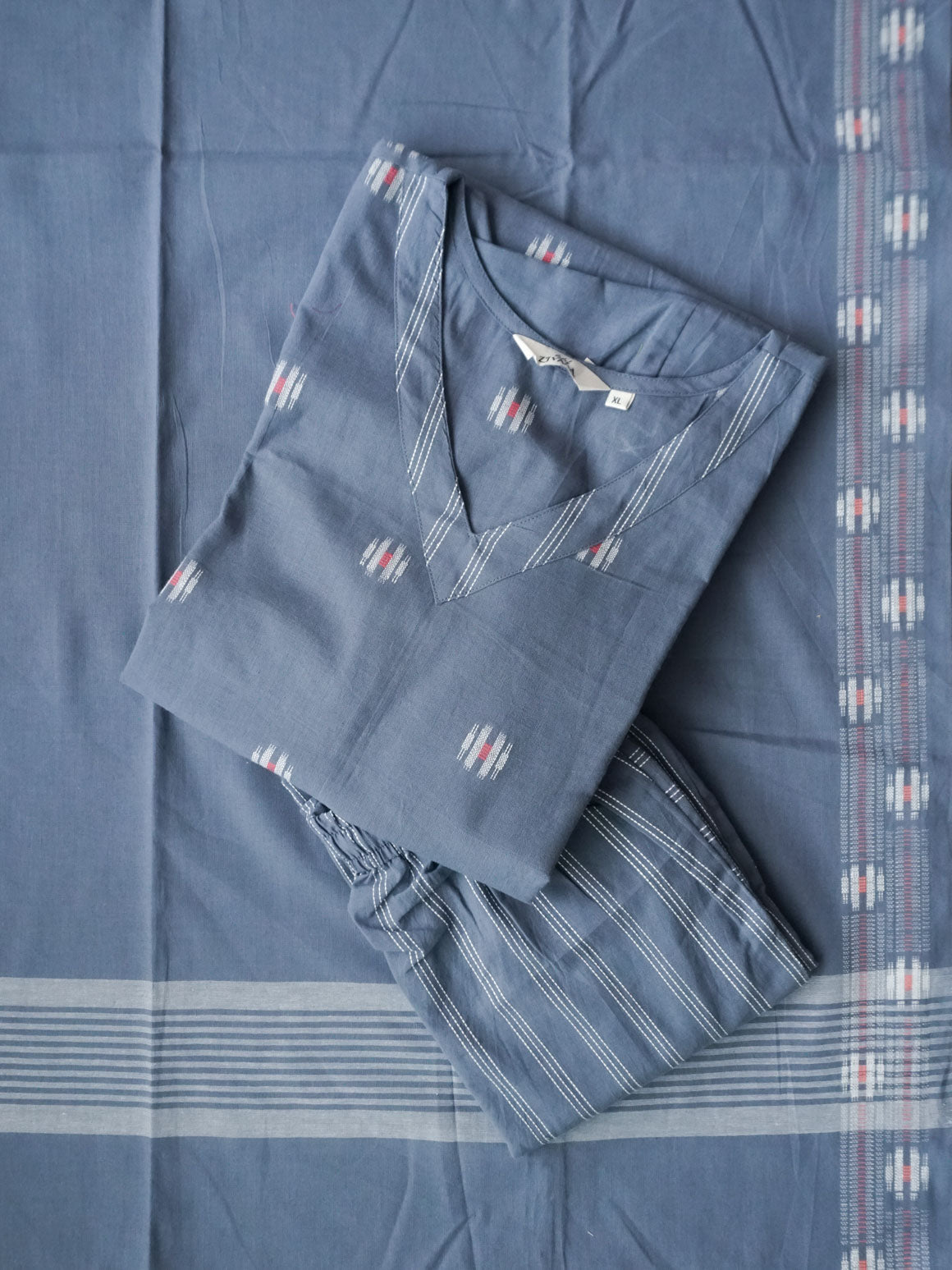 ZARA- GREY- OFFICE WEARS- HANDLOOM COTTON- SALWAR SUIT WITH DUPATTA - LABEL ZIVARA
