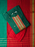 SAHANA - GREEN AND MAROON - MANGALGIRI COTTON - SALWAR SUIT WITH DUPATTA - LABEL ZIVARA