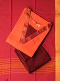 SAHANA- ORANGE AND MAROON- OFFICE WEARS- COTTON - SALWAR SUIT WITH DUPATTA - LABEL ZIVARA