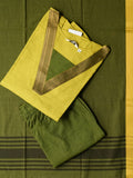 SAHANA - LEMON GREEN - OFFICE WEARS- MANGALAGIRI COTTON - SALWAR SUIT WITH DUPATTA - LABEL ZIVARA