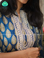 AHAANA - TEAL BLUE  OFFICE WEARS- MUL COTTON - SALWAR SUIT WITH DUPATTA - LABEL ZIVARA