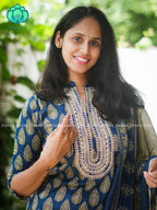 AHAANA - TEAL BLUE  OFFICE WEARS- MUL COTTON - SALWAR SUIT WITH DUPATTA - LABEL ZIVARA