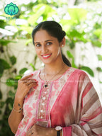 MANASA - YELLOW - Office wear HANDLOOM SEMI LINEN PATCH WORK - SALWAR SUIT WITH DUPATTA - LABEL ZIVARA