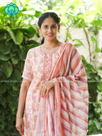 MANASA - YELLOW - Office wear HANDLOOM SEMI LINEN PATCH WORK - SALWAR SUIT WITH DUPATTA - LABEL ZIVARA