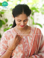 MANASA - YELLOW - Office wear HANDLOOM SEMI LINEN PATCH WORK - SALWAR SUIT WITH DUPATTA - LABEL ZIVARA