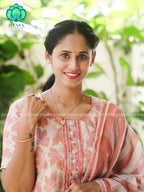 MANASA - YELLOW - Office wear HANDLOOM SEMI LINEN PATCH WORK - SALWAR SUIT WITH DUPATTA - LABEL ZIVARA