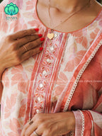 MANASA - YELLOW - Office wear HANDLOOM SEMI LINEN PATCH WORK - SALWAR SUIT WITH DUPATTA - LABEL ZIVARA