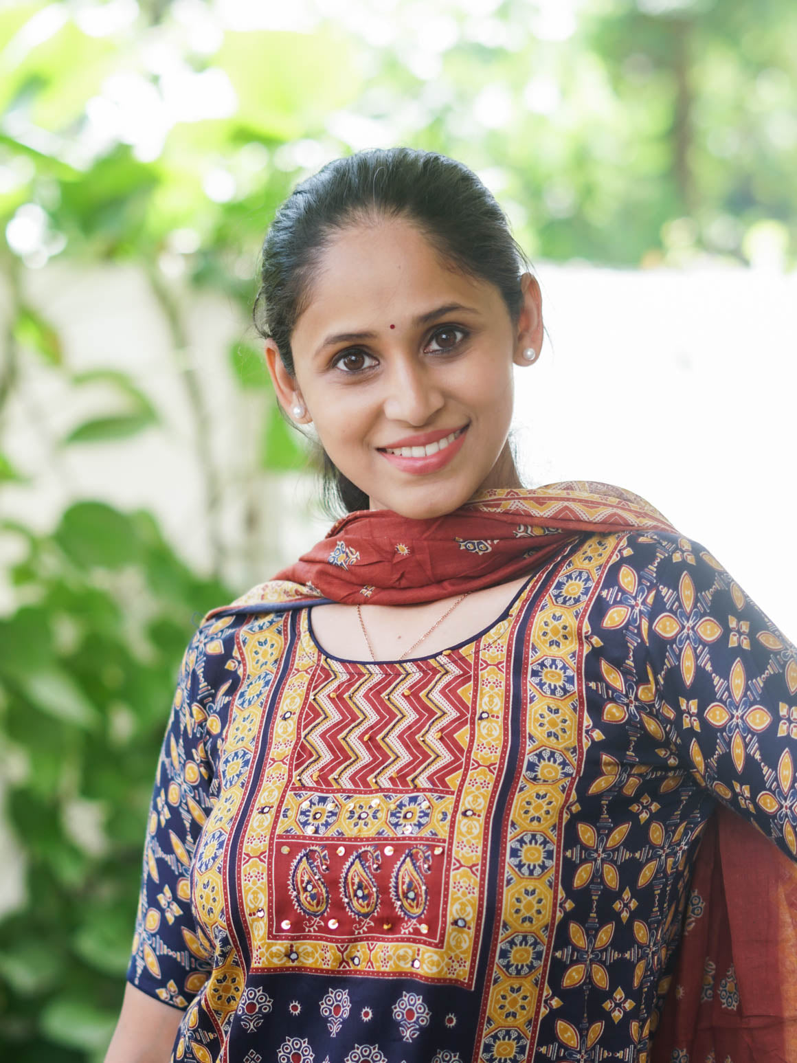 Mridula - Blue AJRAKH OFFICE WEARS- MUL COTTON - SALWAR SUIT WITH DUPATTA - LABEL ZIVARA