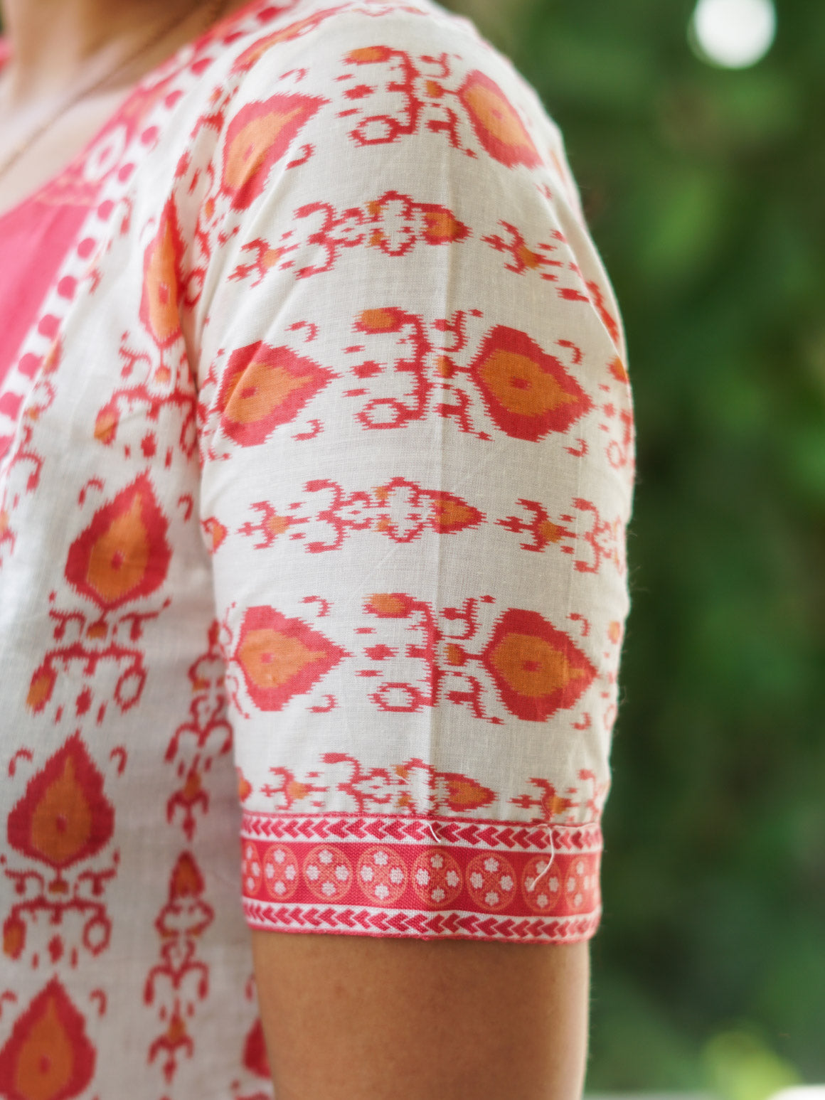 DHANYA - PEACH - Office wear HANDLOOM cotton PATCH WORK - SALWAR SUIT WITH DUPATTA - LABEL ZIVARA