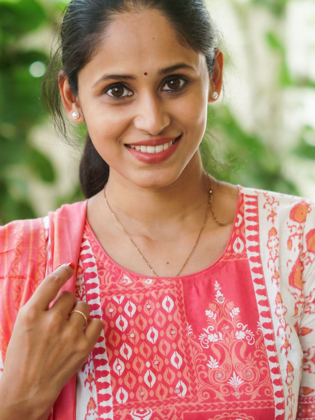 DHANYA - PEACH - Office wear HANDLOOM cotton PATCH WORK - SALWAR SUIT WITH DUPATTA - LABEL ZIVARA