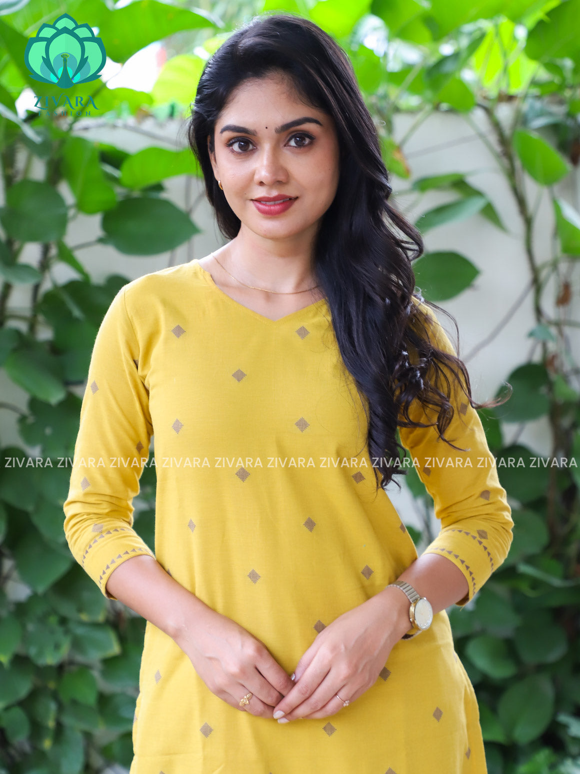 SUBTLE MUSTARD YELLOW - Mona-  COMFY AND OFFICE WEAR pure handloom cotton pre-washed Full length straight cut coord sets for women- Label Zivara