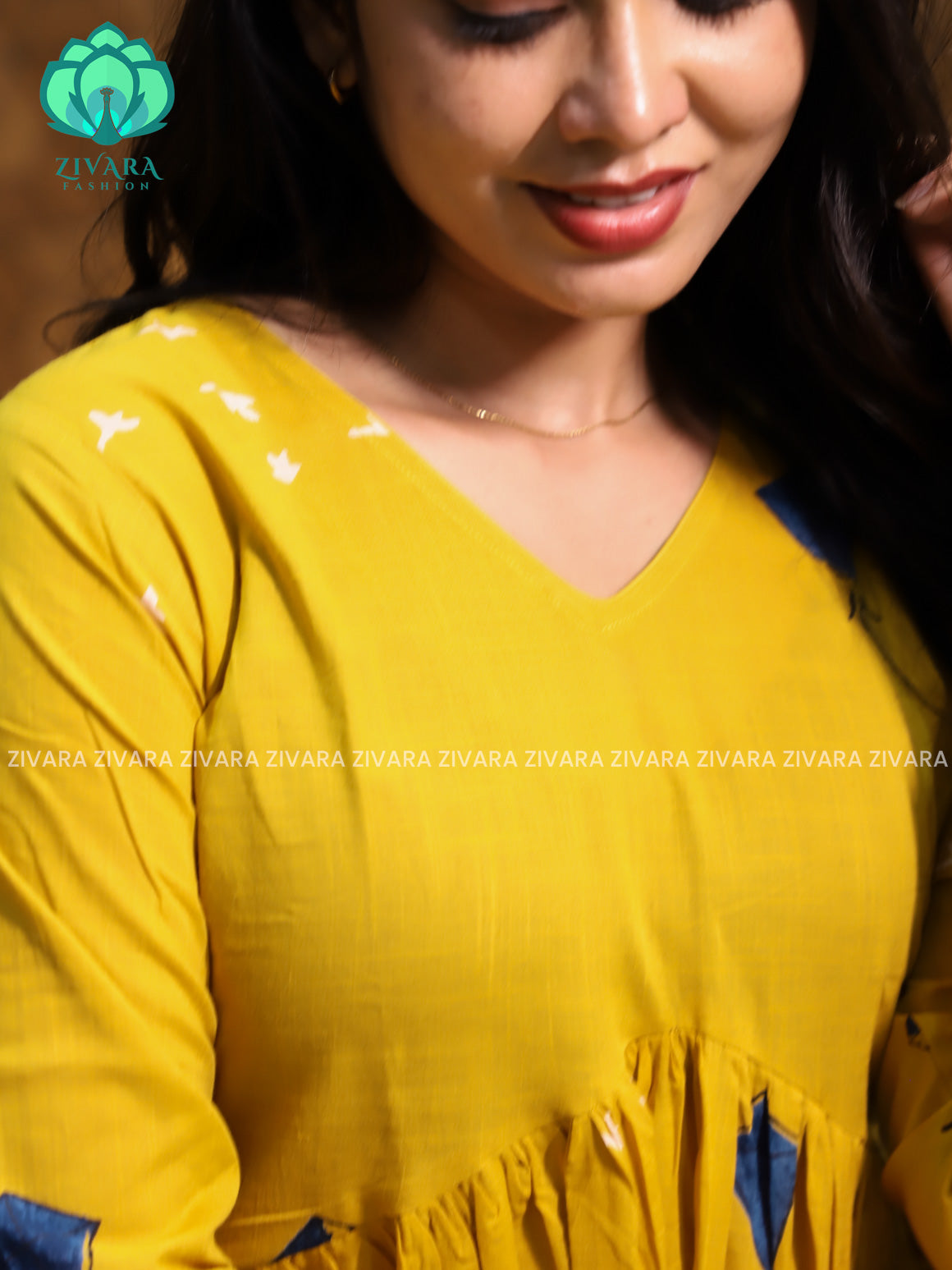 Madhu - Yellow KITE PEPLUM  COMFY Woven cotton short office wear  for women- Label Zivara