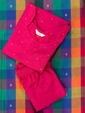 PREORDER- RANGEELA- PINK MADRAS CHECKS - HANDLOOM COTTON- SALWAR SUIT WITH DUPATTA - LABEL ZIVARA