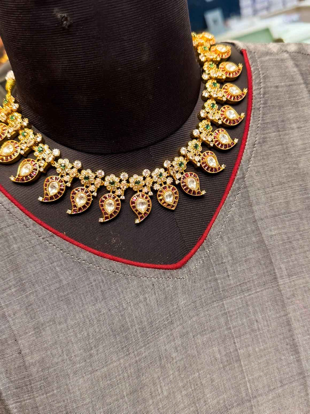 Manya -GREY- MANAGALAGIRI COTTON - FESTIVE beautiful print long anarkali - Label Zivara