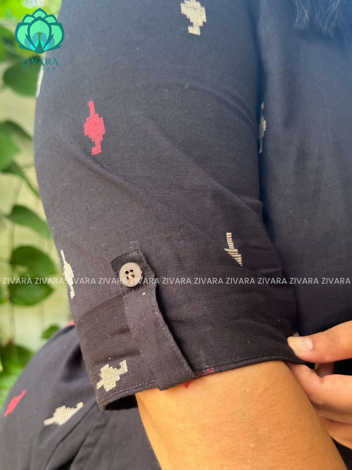 BLACK- Liya - OFFICE WEAR  Woven pure handloom rayon pre-washed Full length flared straight cut kurti for women- Label Zivara