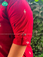 RED - Liya - OFFICE WEAR  Woven pure handloom rayon pre-washed Full length flared straight cut kurti for women- Label Zivara
