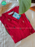 RED - Mira - OFFICE WEAR  Woven pure handloom rayon pre-washed Full length flared straight cut kurti for women- Label Zivara
