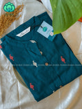 TEAL BLUE - Mira - OFFICE WEAR  Woven pure handloom rayon pre-washed Full length flared straight cut kurti for women- Label Zivara