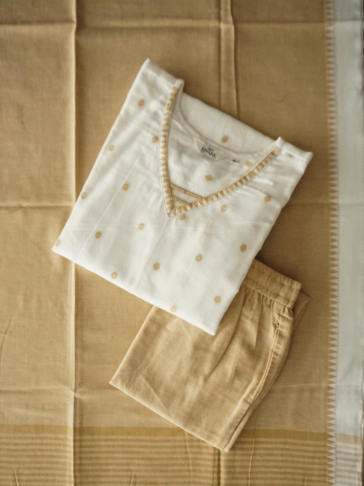 Vennila - off white  - OFFICE WEARS- HANDLOOM COTTON- SALWAR SUIT WITH DUPATTA - LABEL ZIVARA
