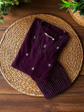 Tanvi - Purple handloom - Colourful cotton everyday COMFY wear and office wear coord sets for women- Label Zivara
