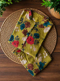 Tanvi - Leaf Green floral - Colourful rayon everyday comfy wear and collar neck office wear coord sets for women- Label Zivara