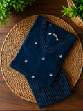 Tanvi - Blue handloom - Colourful cotton everyday COMFY wear and office wear coord sets for women- Label Zivara