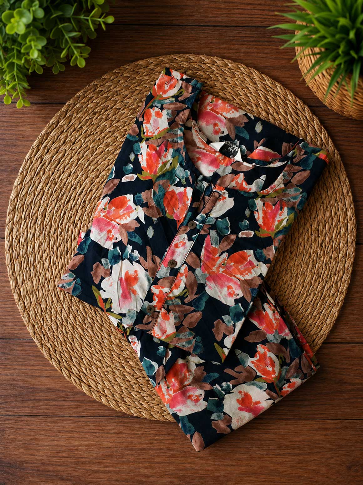 Tanvi - Blue floral - Colourful cotton everyday COMFY wear and office wear coord sets for women- Label Zivara