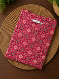 Sanjana -Pink   -Trending print cotton straight cut kurti for office wear - LABEL ZIVARA