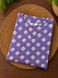 Sanjana - Purple  -Trending print cotton straight cut kurti for office wear - LABEL ZIVARA