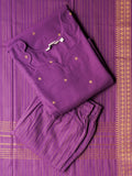 KANMANI - LAVENDER-OFFICE WEARS- COTTON - SALWAR SUIT WITH DUPATTA - LABEL ZIVARA