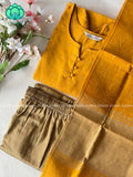 MADHAVI- GOLDEN YELLOW  - FESTIVE WEAR DUPION SILK SALWAR SET WITH DUPATTA - LABEL ZIVARA