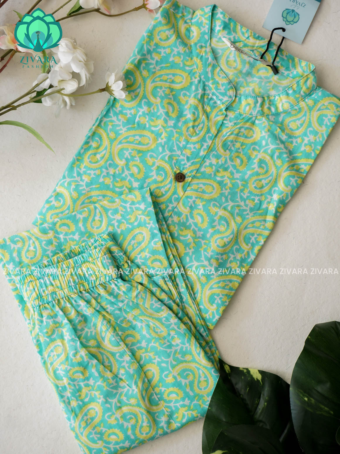 Mahi-NEON-  - Colourful cotton everyday COMFY wear and office wear coord sets for women- Label Zivara