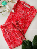 Mahi-RED  - Colourful cotton everyday COMFY wear wear and office wear coord sets for women- Label Zivara