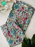 Mahi- Greyish blue floral- Colourful cotton everyday COMFY  wear and office wear coord sets for women- Label Zivara