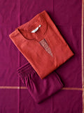 PREORDER -SAMIRA - DOUBLE SHADE PINK AND VIOLET - OFFICE WEARS- HANDLOOM COTTON- SALWAR SUIT WITH DUPATTA - LABEL ZIVARA