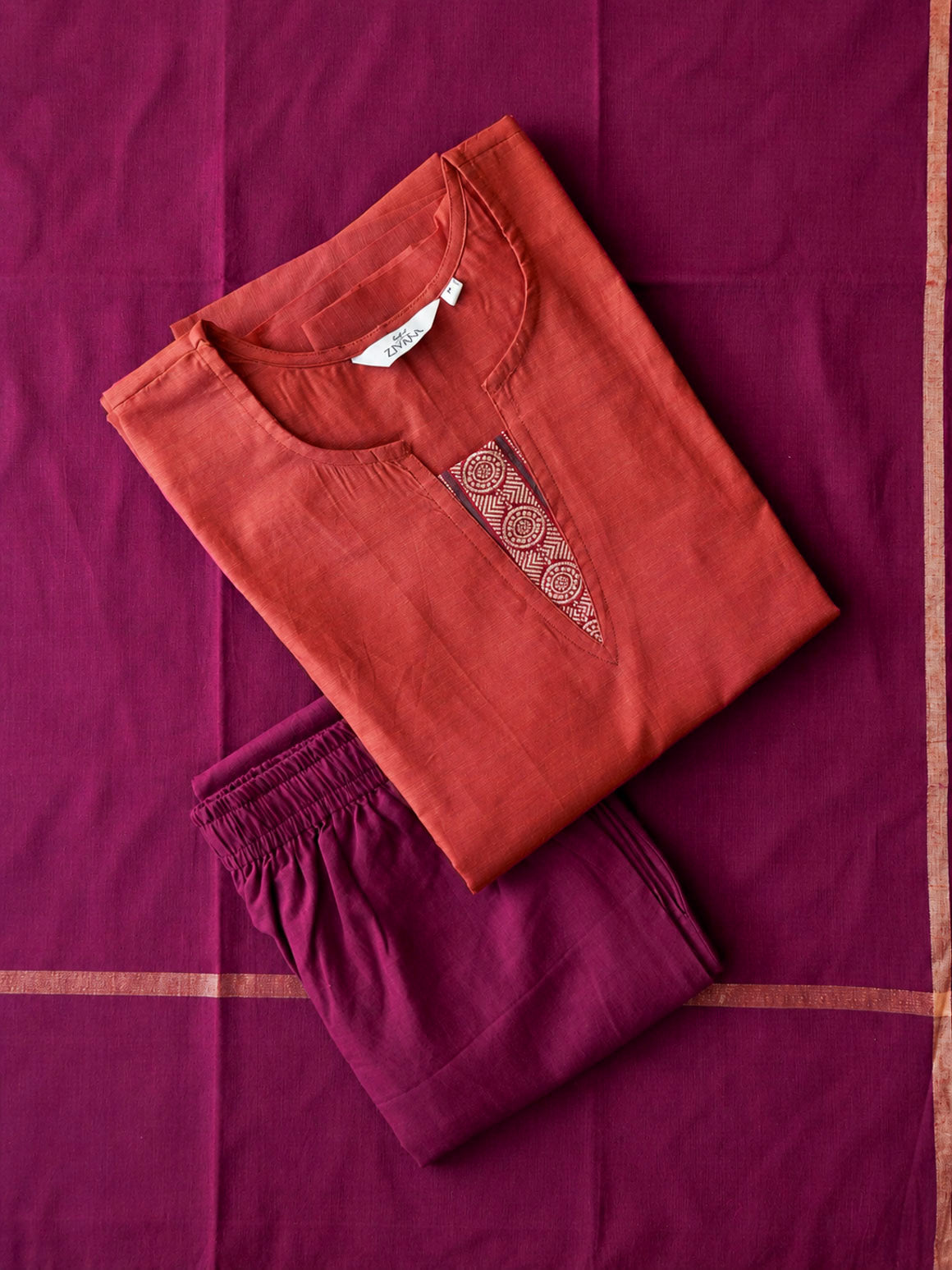 PREORDER -SAMIRA - DOUBLE SHADE PINK AND VIOLET - OFFICE WEARS- HANDLOOM COTTON- SALWAR SUIT WITH DUPATTA - LABEL ZIVARA