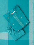 PREORDER - THARA - TROPICAL TEAL - OFFICE WEARS- HANDLOOM COTTON- SALWAR SUIT WITH DUPATTA - LABEL ZIVARA
