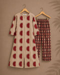 RED - TAMIRA - COMFY AND OFFICE WEAR pure handloom cotton flex Full length A- LINE  coord sets for women- Label Zivara