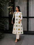 Aradhya - Elephant prints - A line kurti with pockets for office wear - only top - LABEL ZIVARA