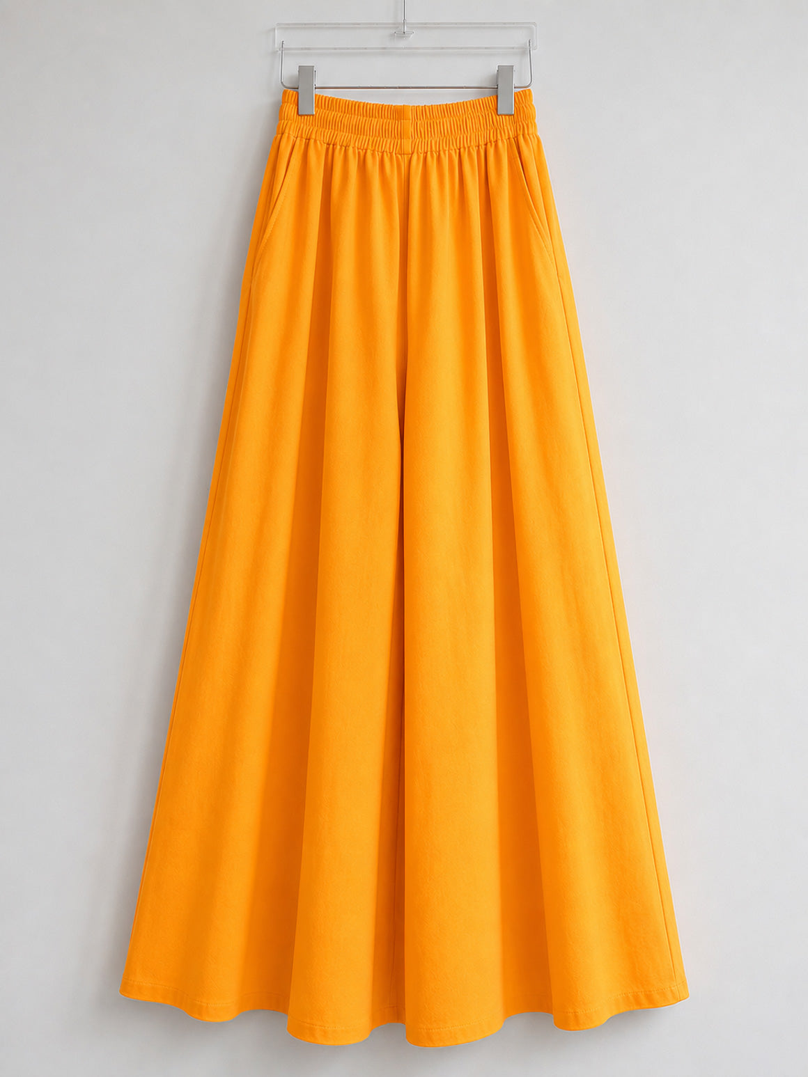 DHANYA - SUNFLOWER YELLOW   - HEAVY FLARE DAILY WEAR PALAZZO PANTS WITH POCKET - LABEL ZIVARA