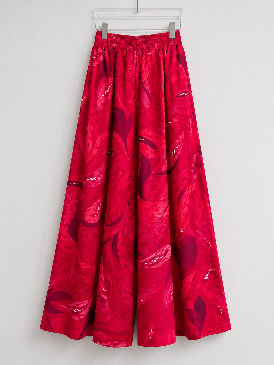 DHANYA - ABSTRACT PINK  - HEAVY FLARE DAILY WEAR PALAZZO PANTS WITH POCKET - LABEL ZIVARA