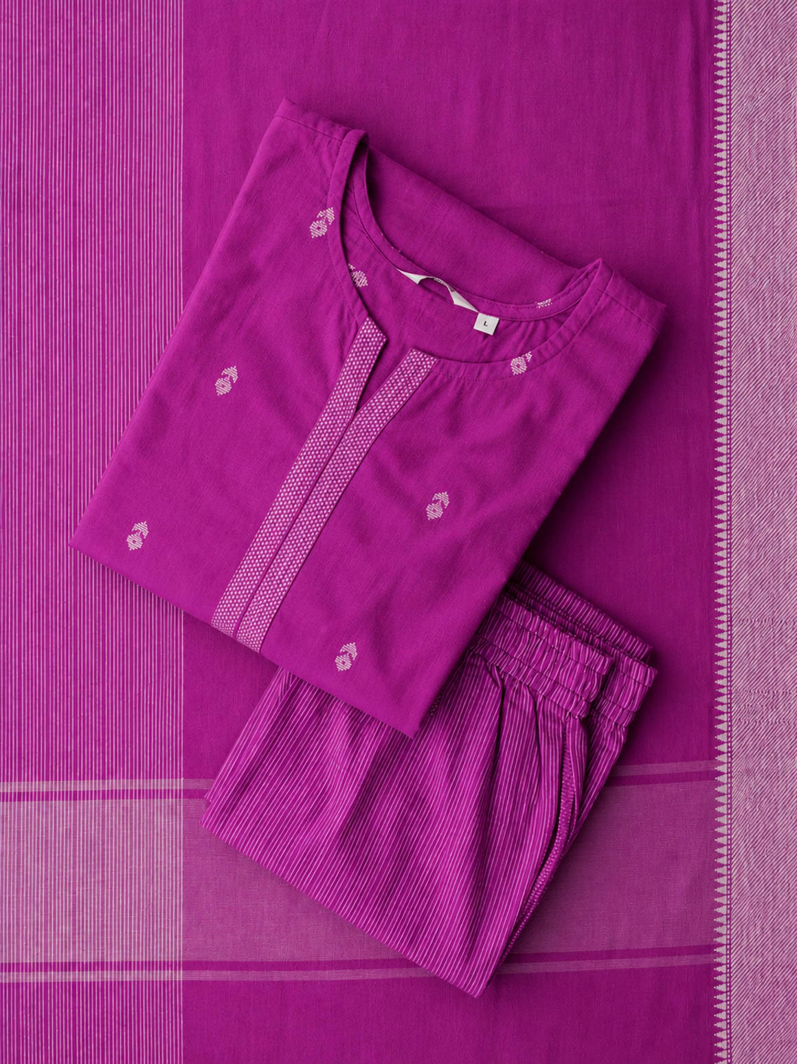 PREORDER - THARA - ORCHID PURPLE - OFFICE WEARS- HANDLOOM COTTON- SALWAR SUIT WITH DUPATTA - LABEL ZIVARA